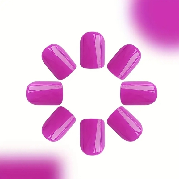 24 Pcs Vibrant Hot Pink Nails Full Cover BUY ONE GET ONE FREE - Picture 2 of 3